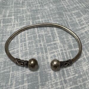 Vintage Bali Ball Sterling Silver Cuff Bracelet 8”